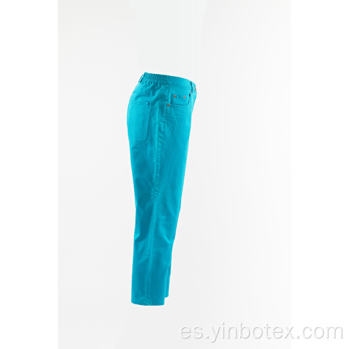 Pantalones de algodón para mujer Aqua